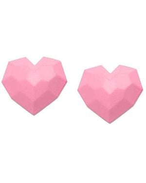 SOH Green Heart Stud Earrings - Pink