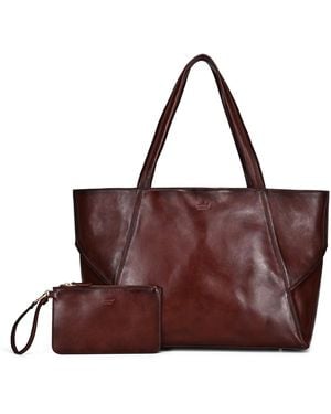 Old Trend Wishbone Extra-large Leather Carryall Tote Handbag - Brown
