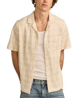 Lucky Brand Camp-collar Geometric Shirt - Natural