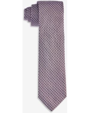 BOSS Hugo By Slim-fit Grid Pattern Tie - Purple