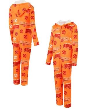 Concepts Sport Tampa Bay Buccaneers Throwback Roadway Allover Print Microfleece Full-zip Union Suit - Orange