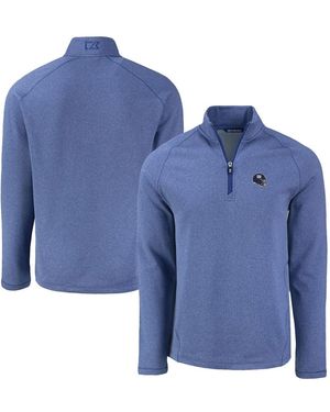 Cutter & Buck New York Giants Peshastin Fleece Tri-blend Raglan Quarter-zip Jacket - Blue