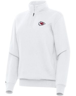 Antigua Kansas City Chiefs Victory Quarter-zip Top - White