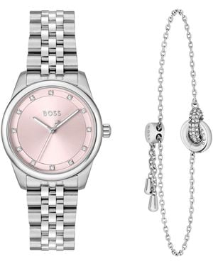BOSS Graceful Precious Giftset Quartz Basic Stainless Steel Watch - White