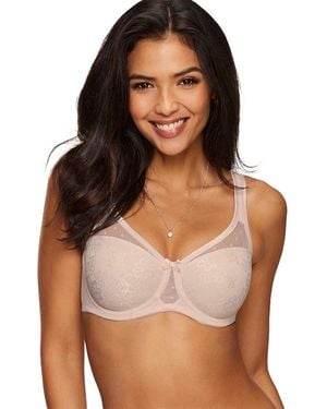 Lascana Lace Overlay T-shirt Bra - Brown