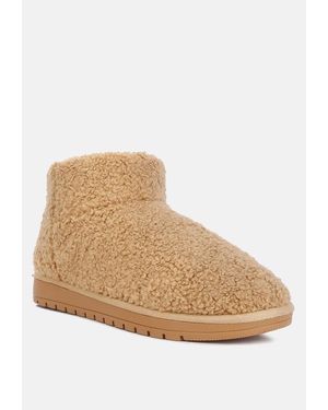 LONDON RAG Anatole Fleece Exterior Fluffy Boots - Natural