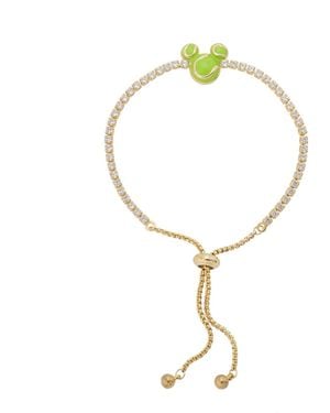 Disney Mickey Mouse Cubic Zirconia Ball Tennis Bolo Bracelet - Metallic