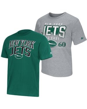 Starter Green/heather Gray New York Jets Logo T-shirt