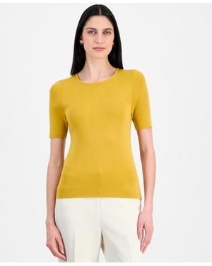Tahari Short-sleeve Sweater T-shirt - Yellow