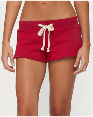 Edikted Celiah French Terry Shorts - Red