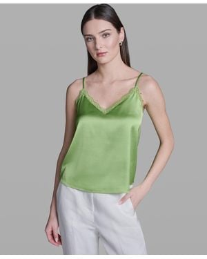 BCBGMAXAZRIA Sleeveless V-neck Cami Top - Green