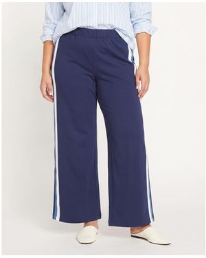 UNIVERSAL STANDARD Plus Size Wide Leg Stripe Ponte Pants - Blue