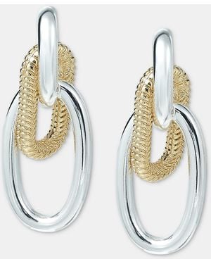Anne Klein Two-tone Drama Chain Doorknocker Earrings - Metallic
