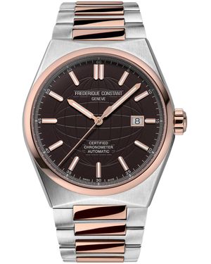 Frederique Constant Swiss Automatic Highlife Cosc Stainless Steel Bracelet Watch 41mm - Gray