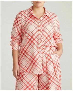 UNIVERSAL STANDARD Plus Sizes Cooling Stretch Cupro Artist Shirt - Pink