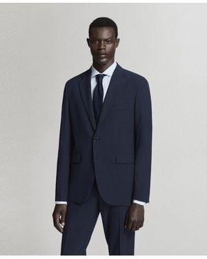 Mango Milan Slim-fit Suit Blazer - Blue