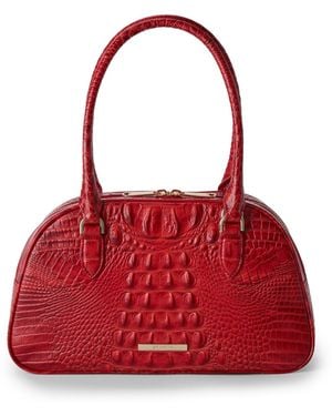 Brahmin Angie Alden Road Leather Medium Satchel Bag - Red
