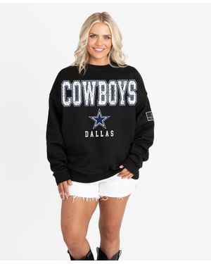 Gameday Couture Dallas Cowboys Oversized Level Up Label Premium Fleece Sweatshirt - Black