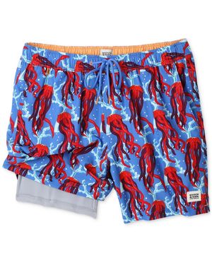 Scotch & Soda Under The Sea Jellyfish Graphic Swim Trunks - Blue