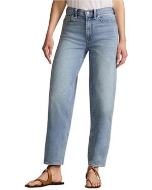 Lands' End Recover High Rise Barrel Leg Ankle Jeans - Blue