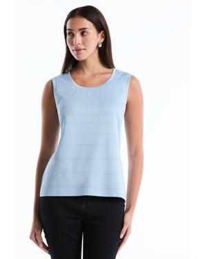 Rafaella Petite Ottoman Knit Sleeveless Top - Blue
