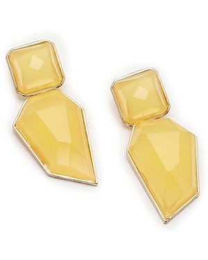 SOH Abstract Stone Drop Earrings - Yellow