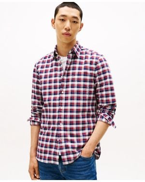 Tommy Hilfiger Heritage Oxford Tartan Regular Long Sleeve Shirts - Red