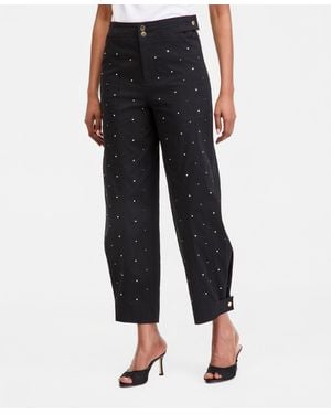 INC International Concepts Studded Tapered Pants - White