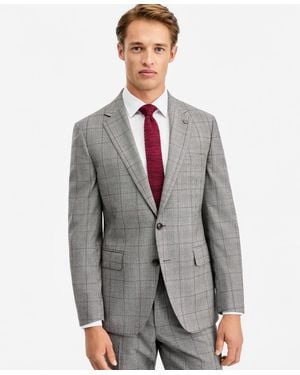 Ted Baker Modern-fit & Wine Plaid Suit Separate Jacket - Gray