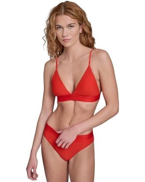Calvin Klein V-neck Bikini Top And Bottoms - Red