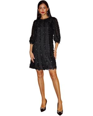 Yumi' Hanging Sequin Tunic Dress - Black