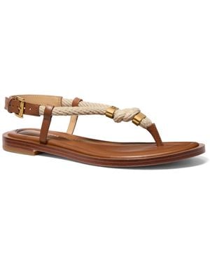 Michael Kors Michael Hera Almond Toe Thong Sandals - Brown