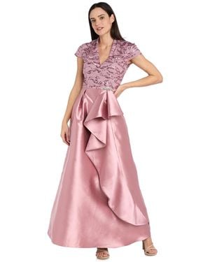R & M Richards Long Mikado Ballgown - Pink