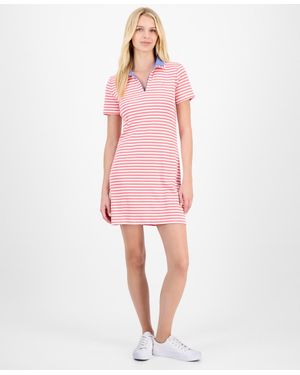 Nautica Striped Polo Dress - Pink