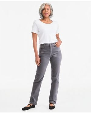 Style & Co. Velveteen High-waist Straight-leg Pants - White