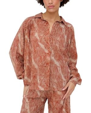 Raffya Ginger Button Down Tiger Print Shirt - Brown