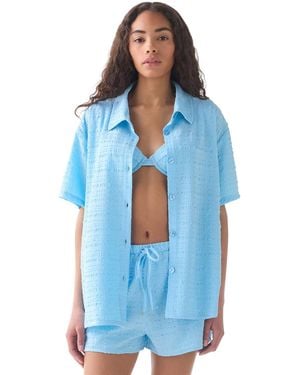 Kate Spade Short-sleeve Cover-up Shirt - Blue