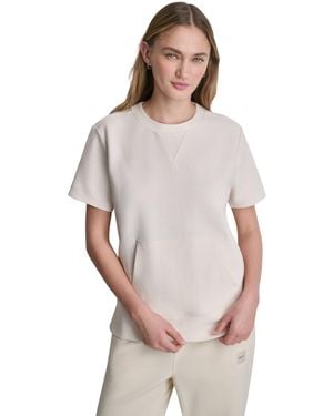 DKNY Short-sleeve Crewneck Top - Gray