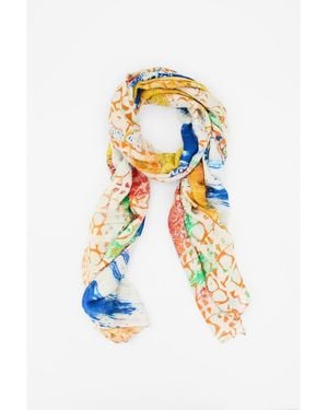 Desigual Rectangular Foulard Lacroix - White
