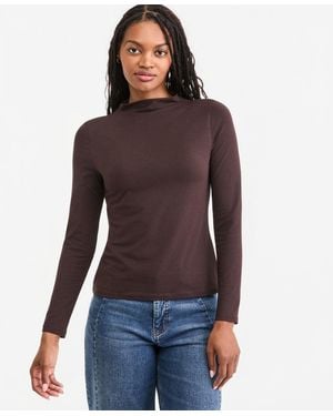 On 34th Long-sleeve Funnel-neck Jersey Top - Purple