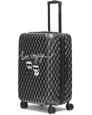 KARL LAGERFELD Bon Voyage Medium Upright Suitcase - Black