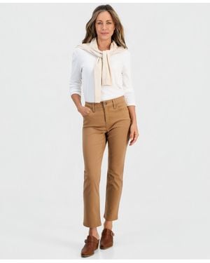 Style & Co. Petite High Rise Natural Straight-leg Jeans - White