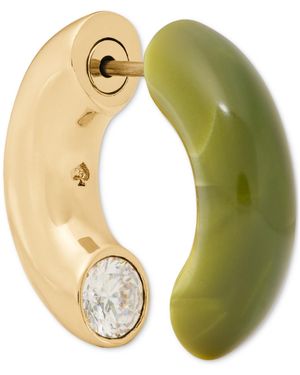Kate Spade Gold-tone Interlock Tortoise huggie Earrings - Green