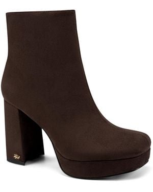 KARL LAGERFELD Malika Platform Booties - Brown