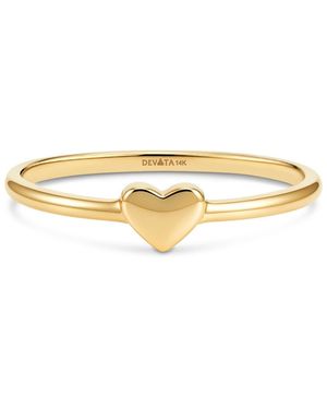 DEVATA Stackable Heart Ring - Metallic