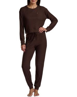 Tommy Hilfiger 2-piece Long Sleeve Cardigan And Pants Set - Red