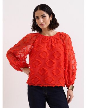 Phase Eight Shayla Textu Blouse - Red