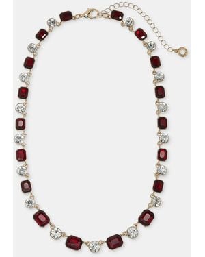 Anne Klein Crystal All-around Collar Necklace - Red