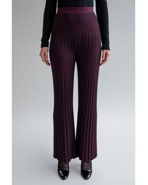 SSKEIN Marcelle Pleated Knit Pants - Blue