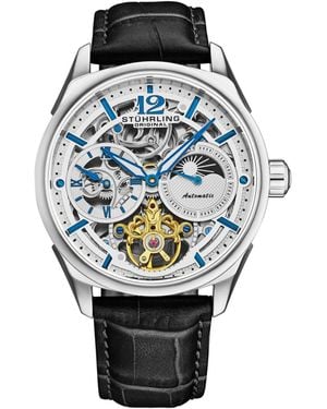 Stuhrling Vanguard 1019 Dual Time Automatic 42mm Skeleton - Gray